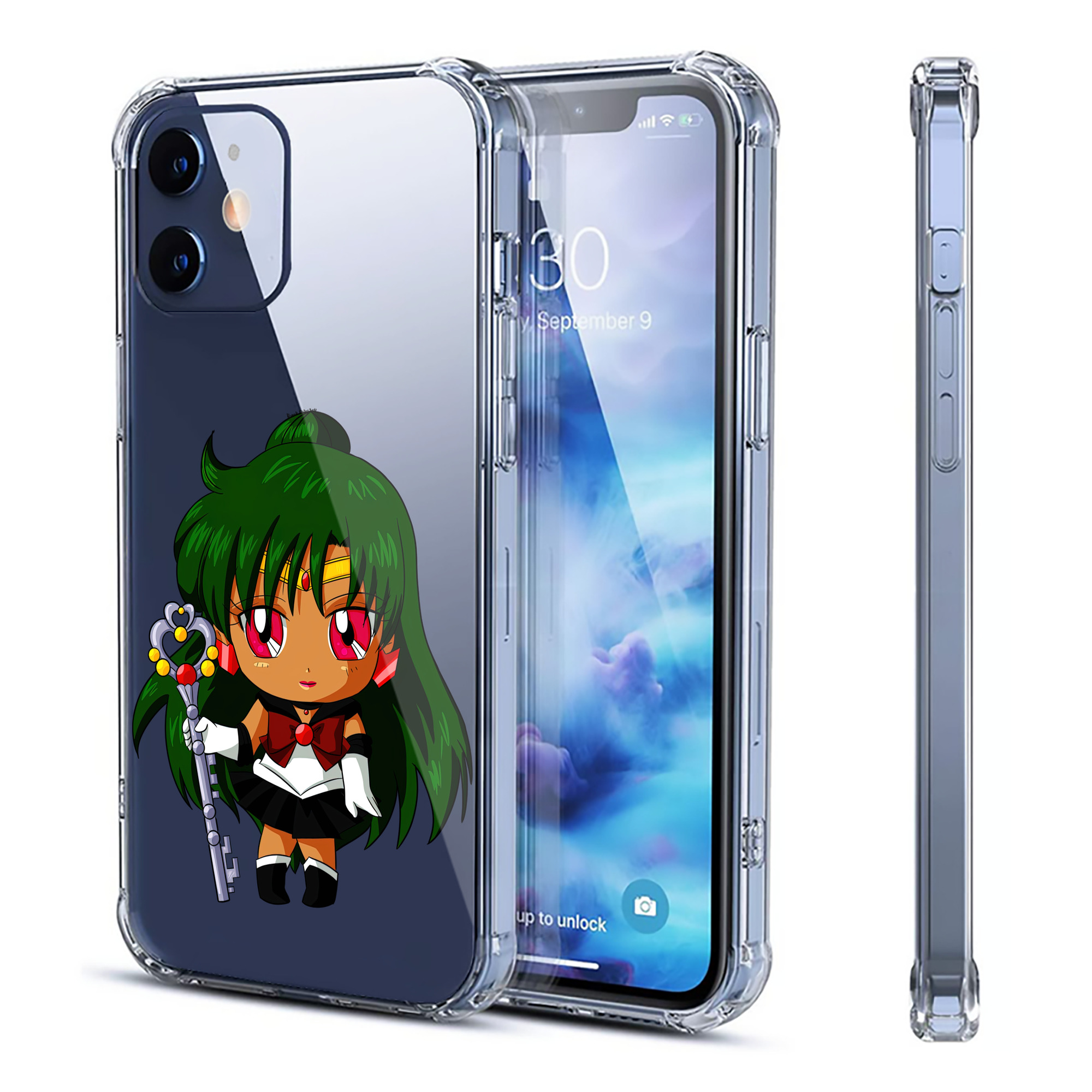 （画像用） 美少女戦士セーラームーン 冥王せつな Sailor Moon Meiou Setsuna 【iPhone 12シリーズ対応】透明スマホケース（クリアソフトケース）